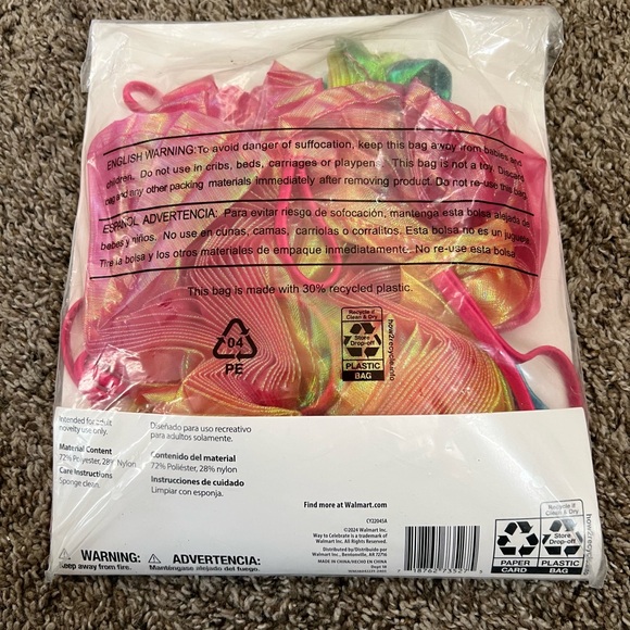 NEW Adult Rainbow Fabric Wings, Adult One Size Fit - Picture 9 of 9